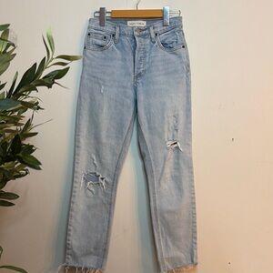 Denim Forum YOKO High Rise Slim Light Distressed Jeans Size 25